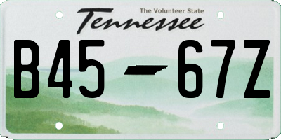 TN license plate B4567Z