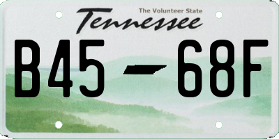 TN license plate B4568F