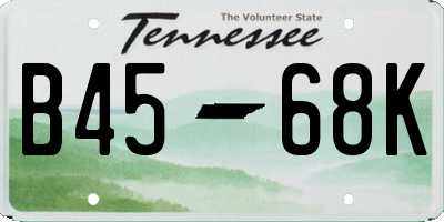 TN license plate B4568K