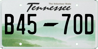 TN license plate B4570D