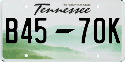 TN license plate B4570K