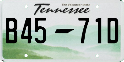 TN license plate B4571D