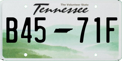 TN license plate B4571F