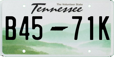 TN license plate B4571K