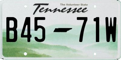 TN license plate B4571W