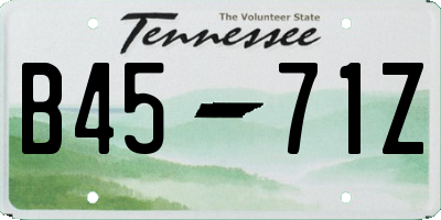TN license plate B4571Z