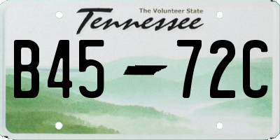 TN license plate B4572C