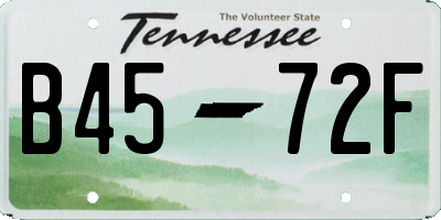 TN license plate B4572F
