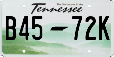 TN license plate B4572K