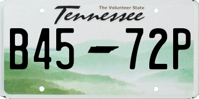 TN license plate B4572P