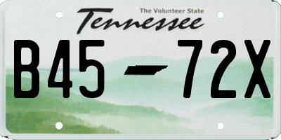 TN license plate B4572X