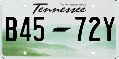 TN license plate B4572Y