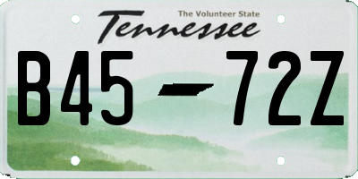 TN license plate B4572Z