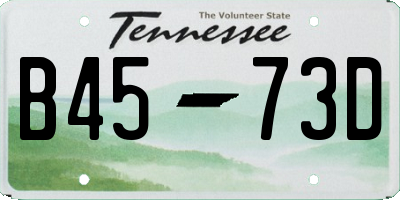 TN license plate B4573D