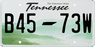 TN license plate B4573W