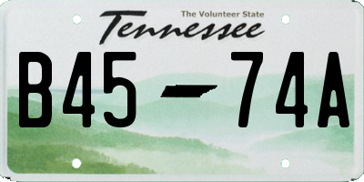 TN license plate B4574A