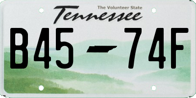 TN license plate B4574F