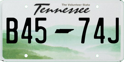TN license plate B4574J