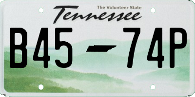 TN license plate B4574P