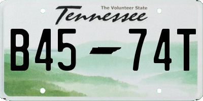 TN license plate B4574T