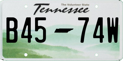 TN license plate B4574W
