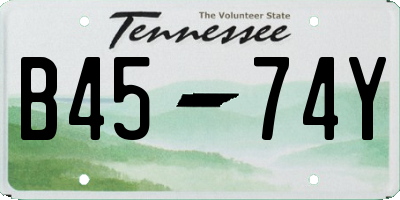 TN license plate B4574Y
