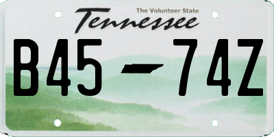 TN license plate B4574Z