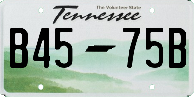 TN license plate B4575B