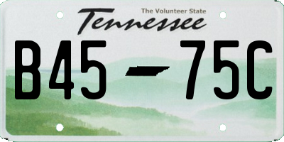 TN license plate B4575C