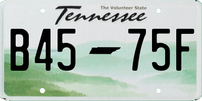 TN license plate B4575F