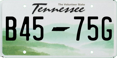 TN license plate B4575G