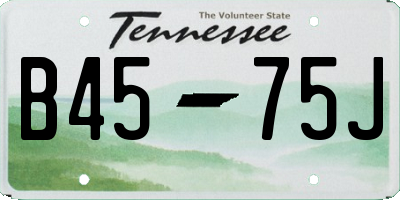 TN license plate B4575J