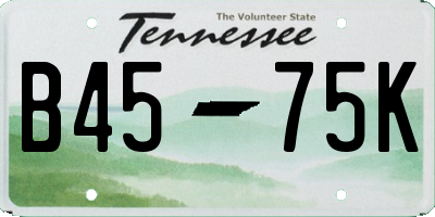 TN license plate B4575K