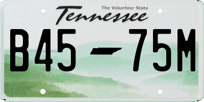 TN license plate B4575M