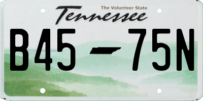 TN license plate B4575N