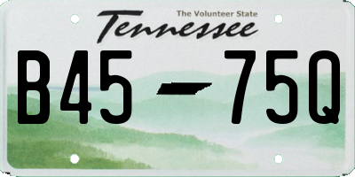 TN license plate B4575Q