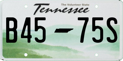 TN license plate B4575S