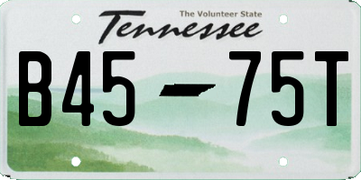 TN license plate B4575T