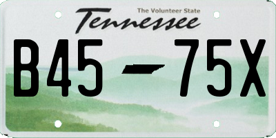 TN license plate B4575X