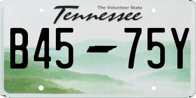 TN license plate B4575Y