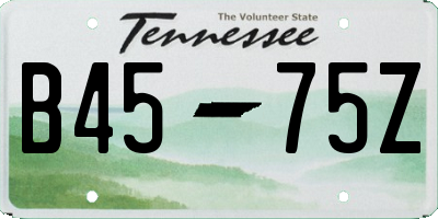 TN license plate B4575Z