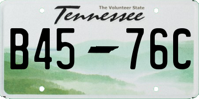 TN license plate B4576C