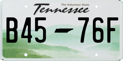 TN license plate B4576F
