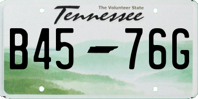 TN license plate B4576G