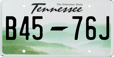 TN license plate B4576J