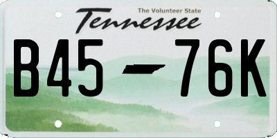 TN license plate B4576K