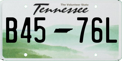 TN license plate B4576L