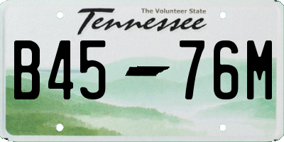 TN license plate B4576M