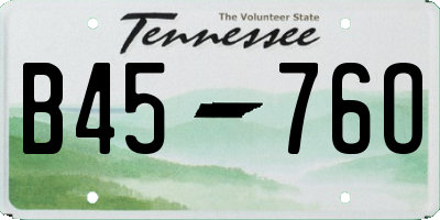 TN license plate B4576O
