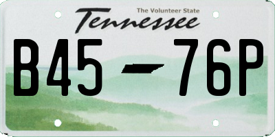 TN license plate B4576P